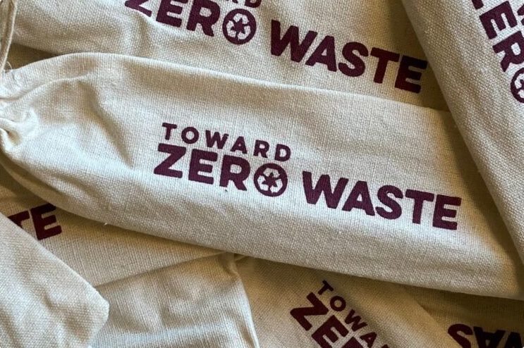 Small bags with zero waste printed on them